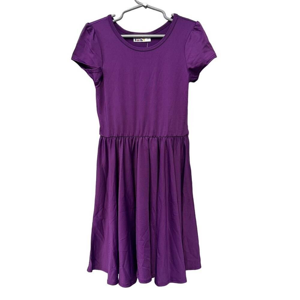 Dot Dot Smile Girls Solid Purple Cap Sleeve Dress Size 5/6 HTF Rare LLR NWT